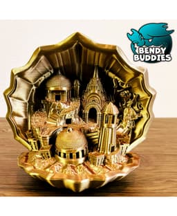 Atlantis-Lamp / Shell Decoration / Print-in-Place Night Lamp / Poseidon Palace Decor 3d model