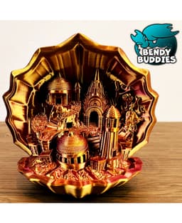 Atlantis-Lamp / Shell Decoration / Print-in-Place Night Lamp / Poseidon Palace Decor 3d model