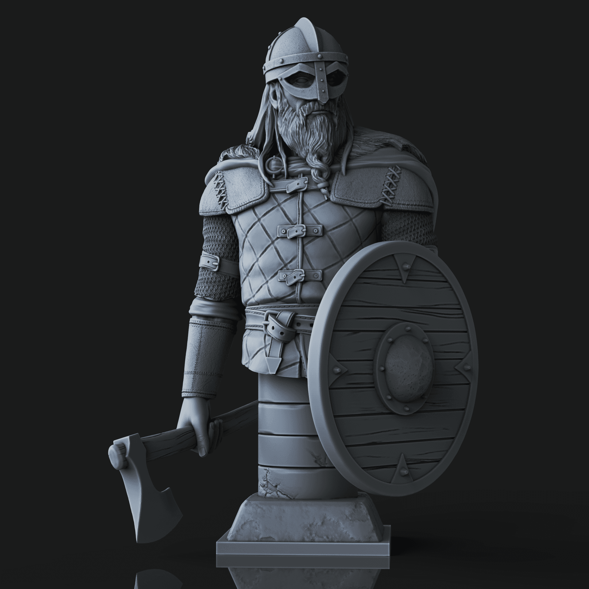 Viking Raider Bust (Pre-Supported) 3d model