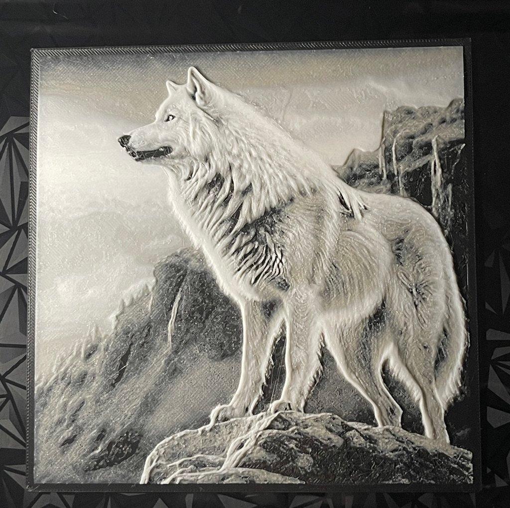 White Wolf - Hueforge Print 3d model
