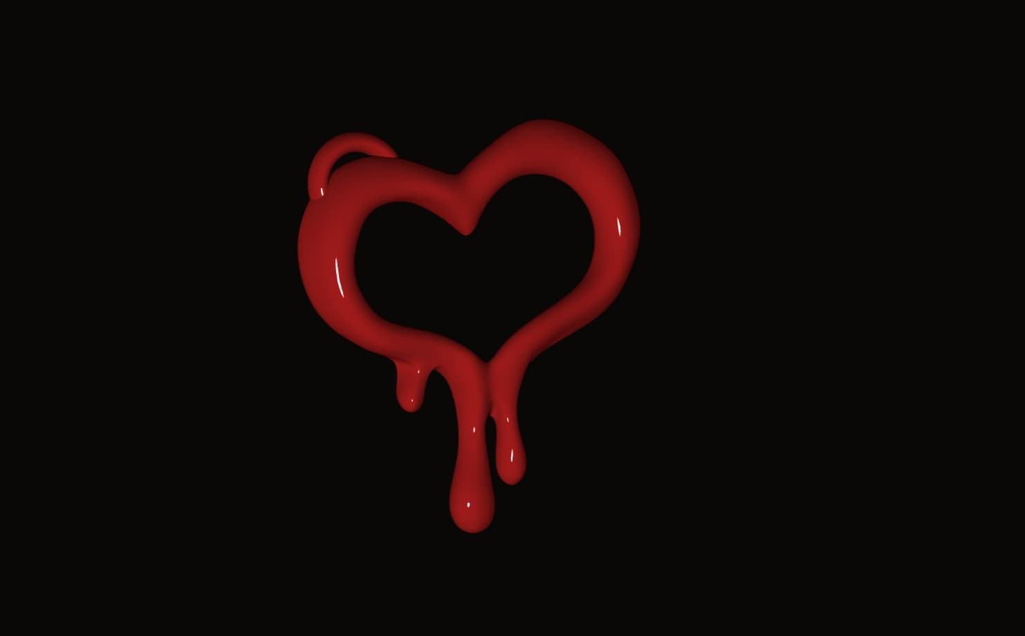 Melted Heart Keyring 3d model