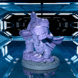 Elite Space Commander – Heavy Terminator Armor STL Miniature Kit (Multipart Model + Scenic Base) 3d model