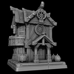 Tavern & Water well 3d model