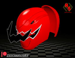 Red Dino Thunder Helmet 3d model