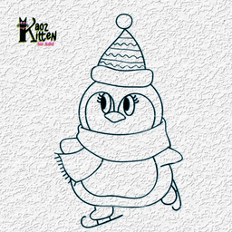 iceskating penguin wall art christmas ornament decor 3d model