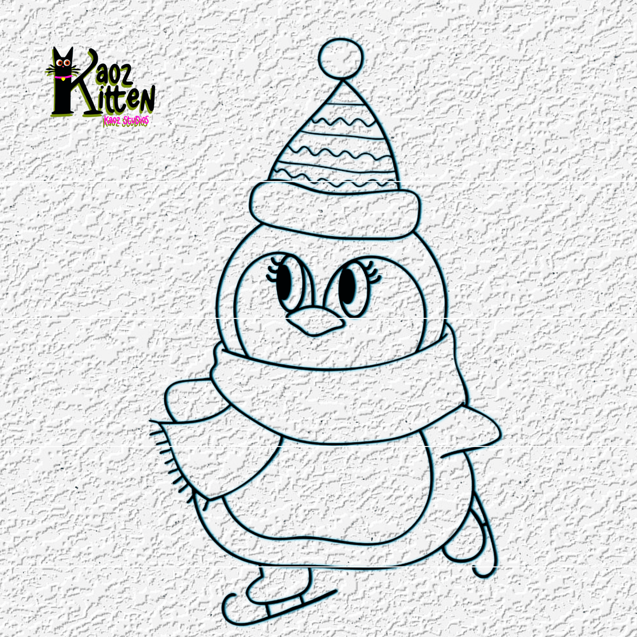 iceskating penguin wall art christmas ornament decor 3d model