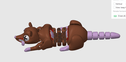 Roadkill Rat PretzelPrints Print in Place Articulating Dead Mouse Toy 3d model