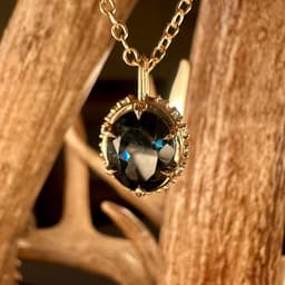 Large Oval Center Stone Pendant with Round Halo Pendant 3d model