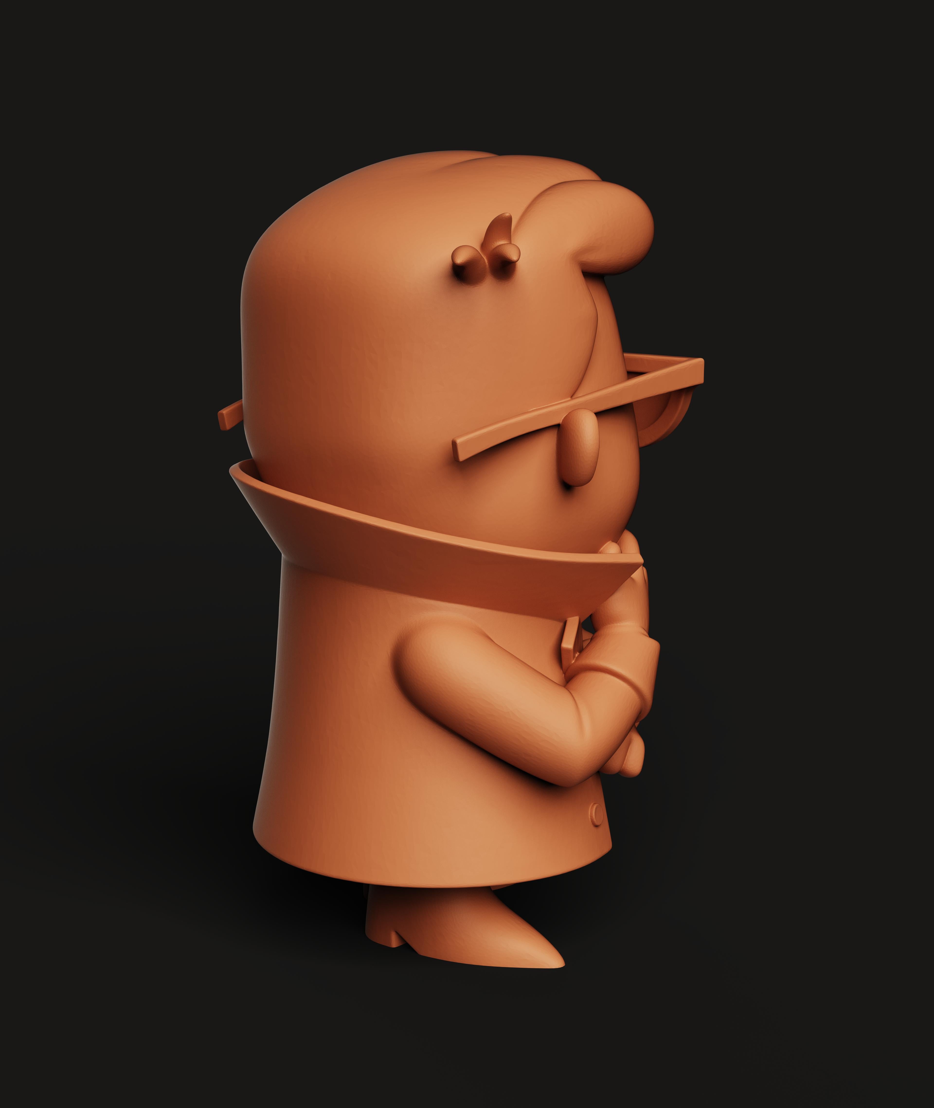 Dexter Boy Genius Statue | Cartoon Laboratory Miniature | Multi-Color 3d model