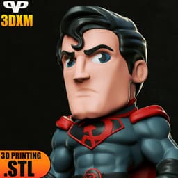 Superman Red Son Chibi STL for 3D Printing ChibiSTL 3DXM 3d model