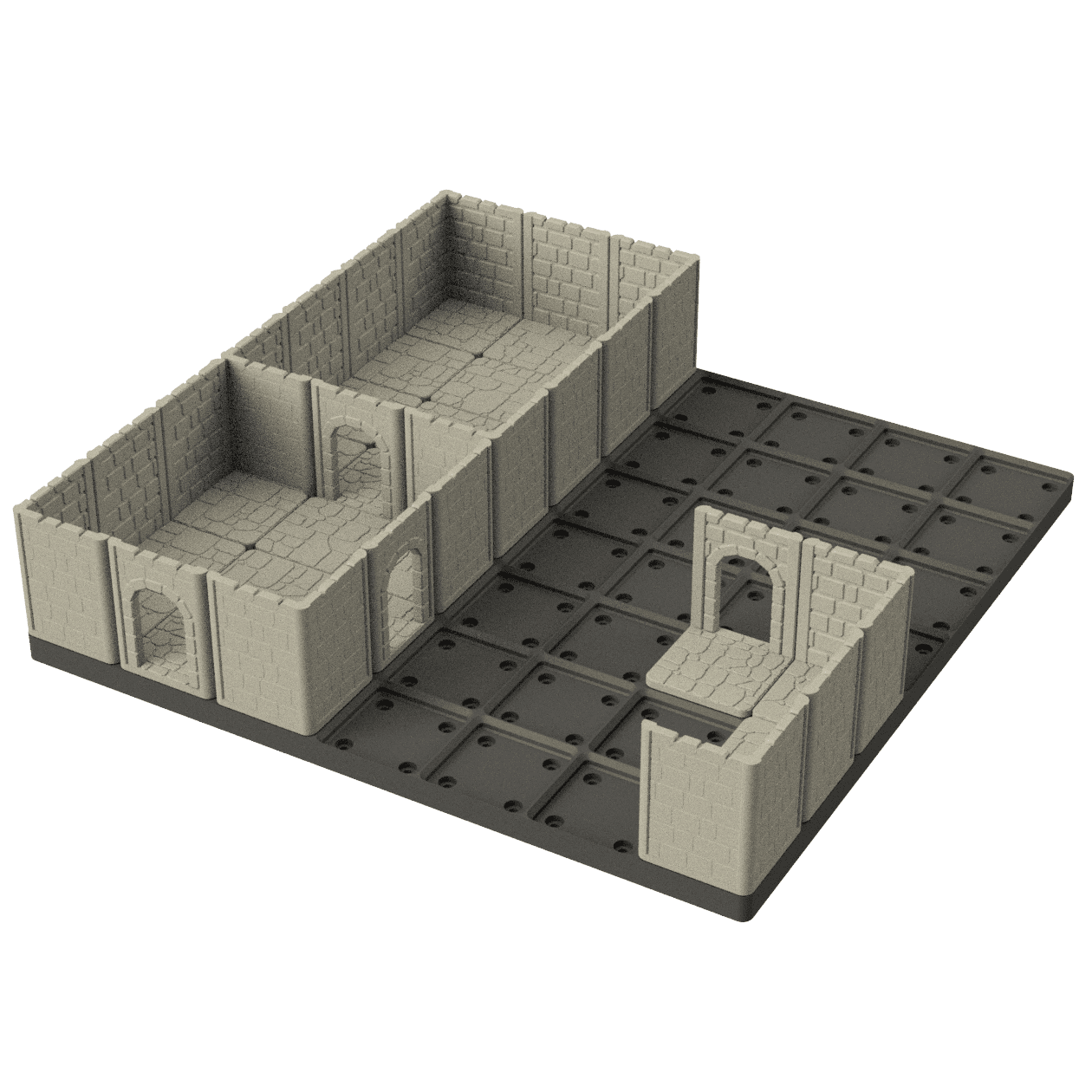 Gridfinity Dungeon Kit for Tabletop RPGs - Modular Building System 3d model