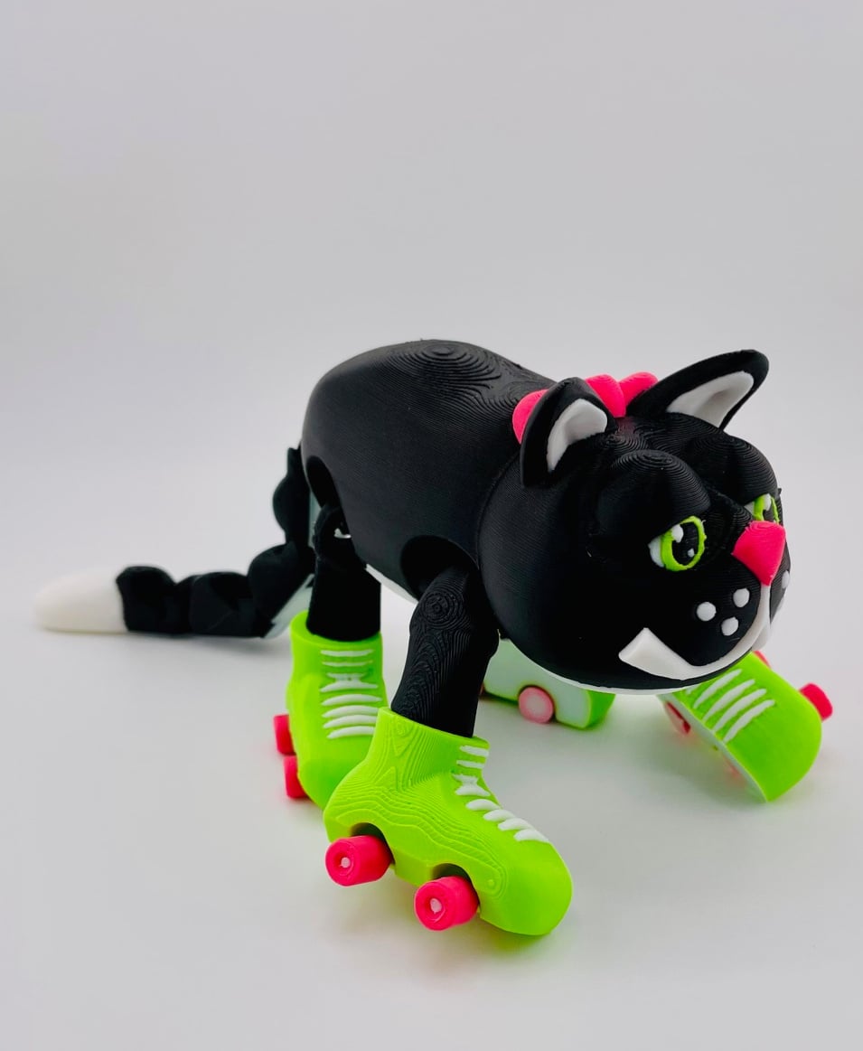 Cat Roller Skate Flexi 3d model