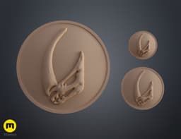 Mandalorian and Grogu - Mudhorn Shield Brooch 3d model