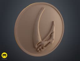 Mandalorian and Grogu - Mudhorn Shield Brooch 3d model