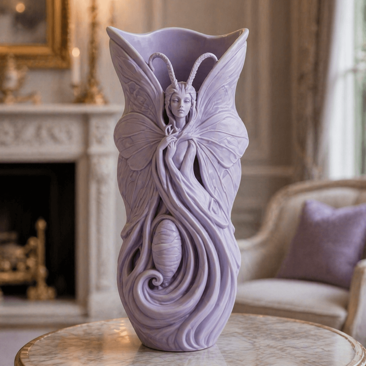 Lavender Butterfly Fairy Vase 3d model
