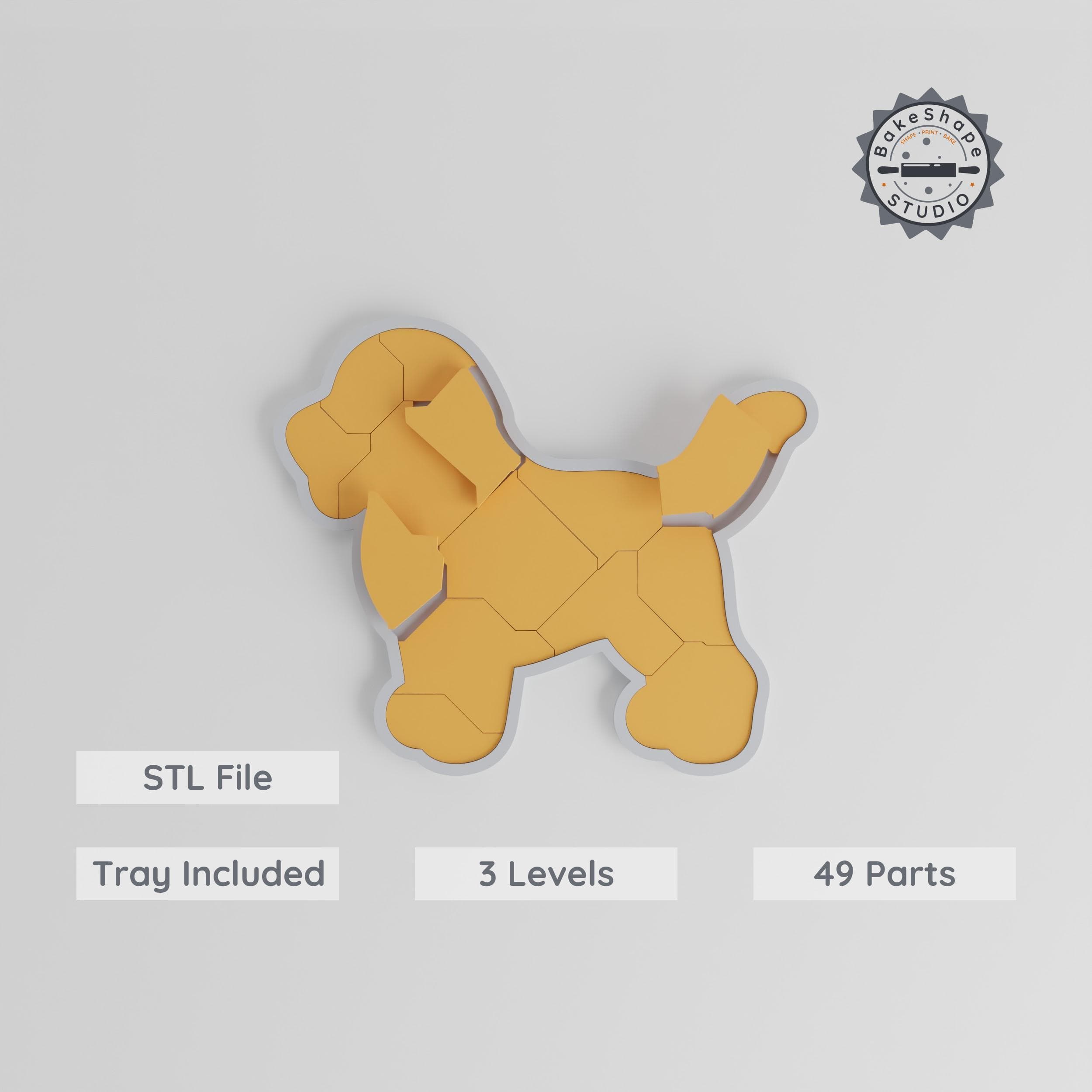 Beagle Montessori Puzzle, 170mm, 3-Level Learning Tray, Easy to Hard, Cute Dog Companion Pet STL File PRODUCT_8162 3d model