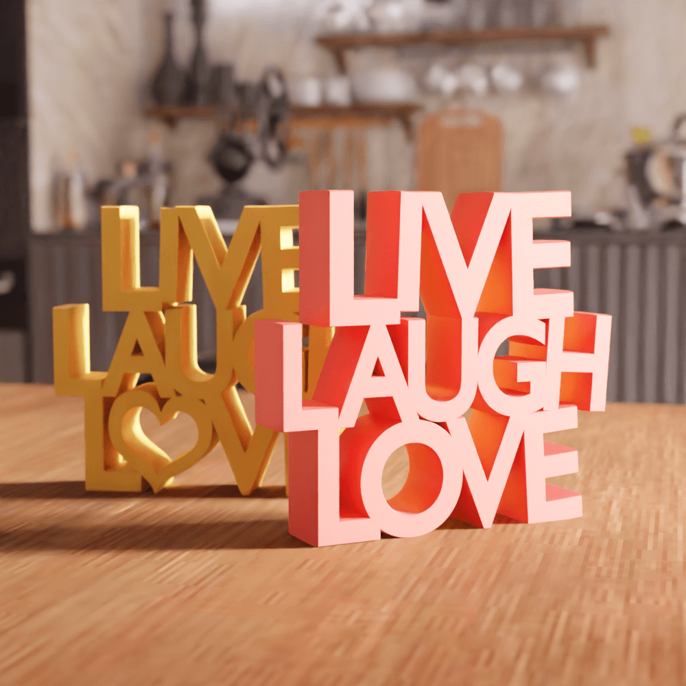 Live Laugh Love Decorative Desk Sign 3d model