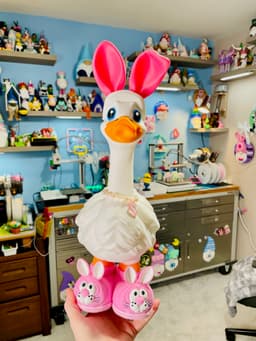 Bunny Slippers & Ears Goose Gear for Porch Goose 3d model