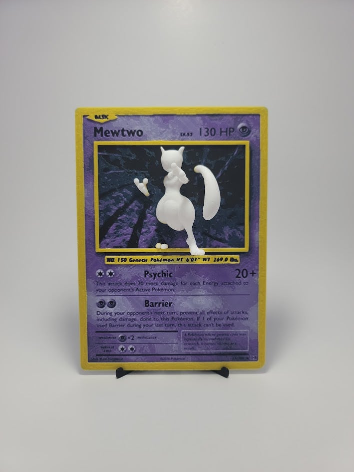Oversized Mewtwo Pokemon Card hybrid hueforge 3d model
