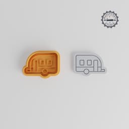 Caravan Cookie Cutter & Stamp Set, 6 Piece Pack, Perfect for Fondant, 3 Sizes, Camper & Travel Trailer Designs for Camping Baking Fun PRODUCT_3204 3d model