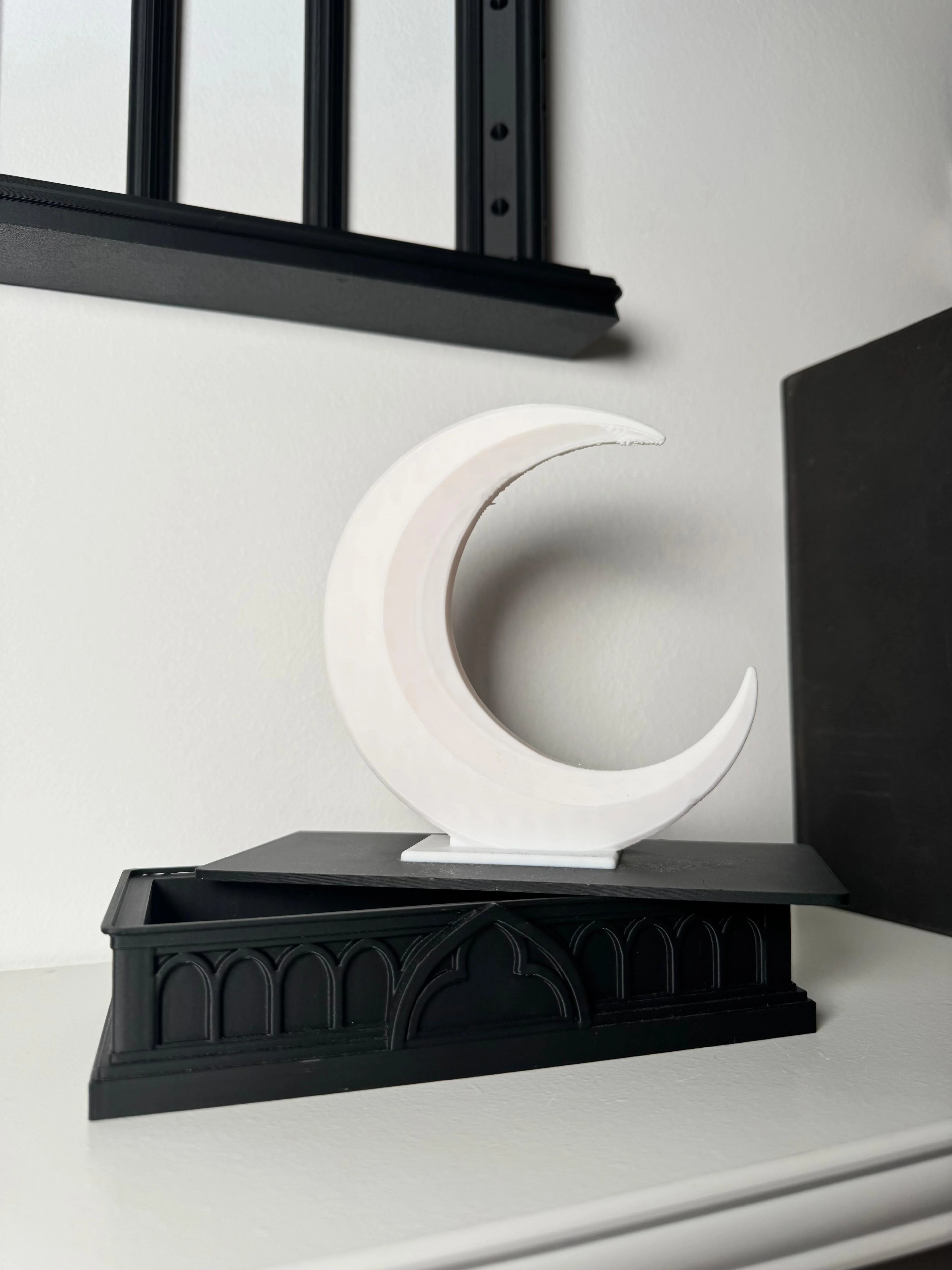 Crescent Moon Jewelry Box Gothic Home Decor Storage Box 3d model