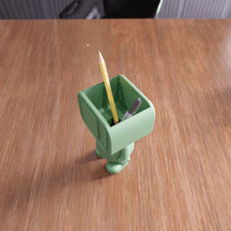Retro TV Character Pen Holder - Desk Organizer Decor 3d model