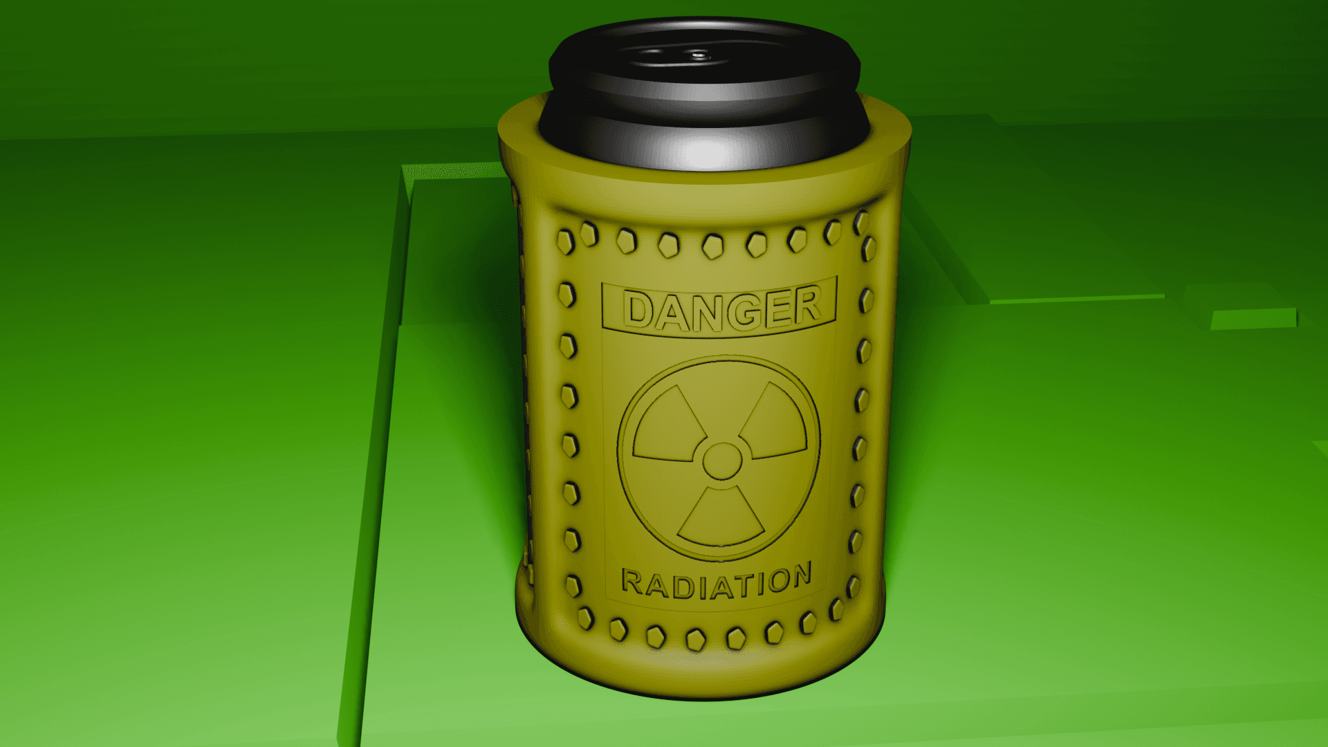 Nuclear Waste Drum Beer Can Holder 3d model