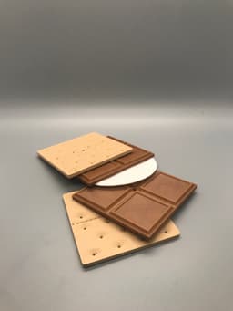 Smores Coaster, Marshmallow, Chocolate & Cracker 3d model