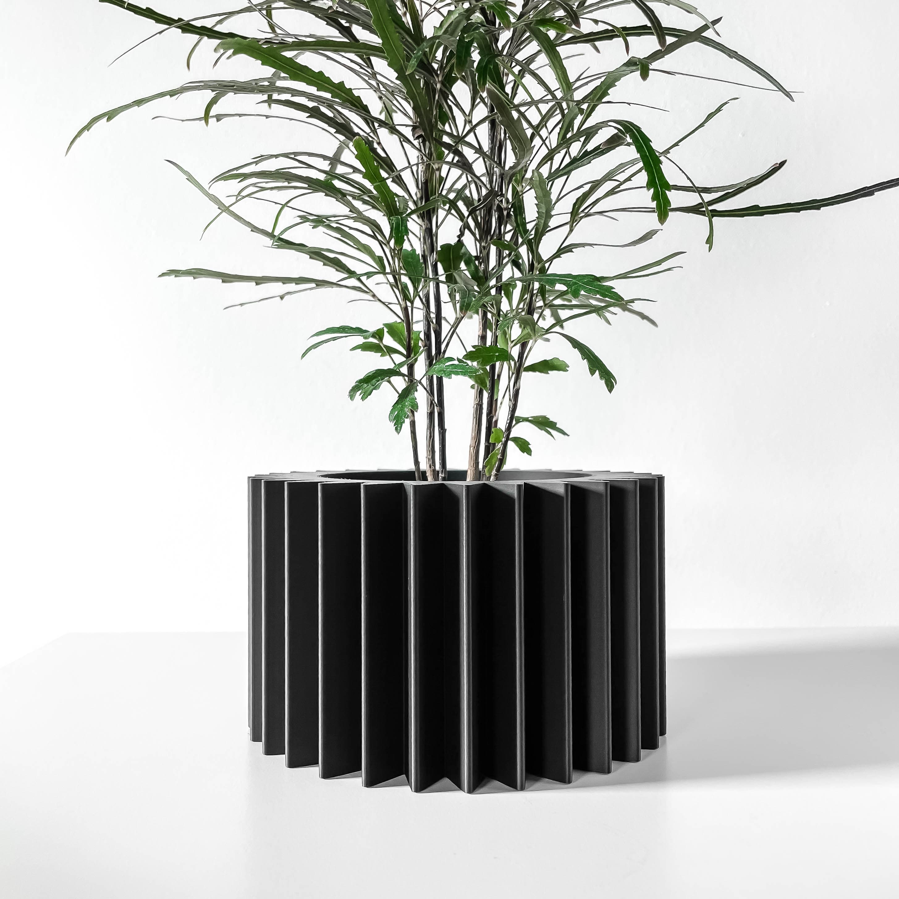 The Tuno Planter Pot with Drainage Tray & Stand: Modern and Unique Home Decor 3d model