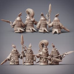 Sparrowfolk Warriors - Iro, Aki, Takei, & Sada, Yosuzume Mercenaries (Pre-supported) 3d model