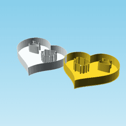 Fluffy Hearts Lo Z, nestable box (v3) 3d model