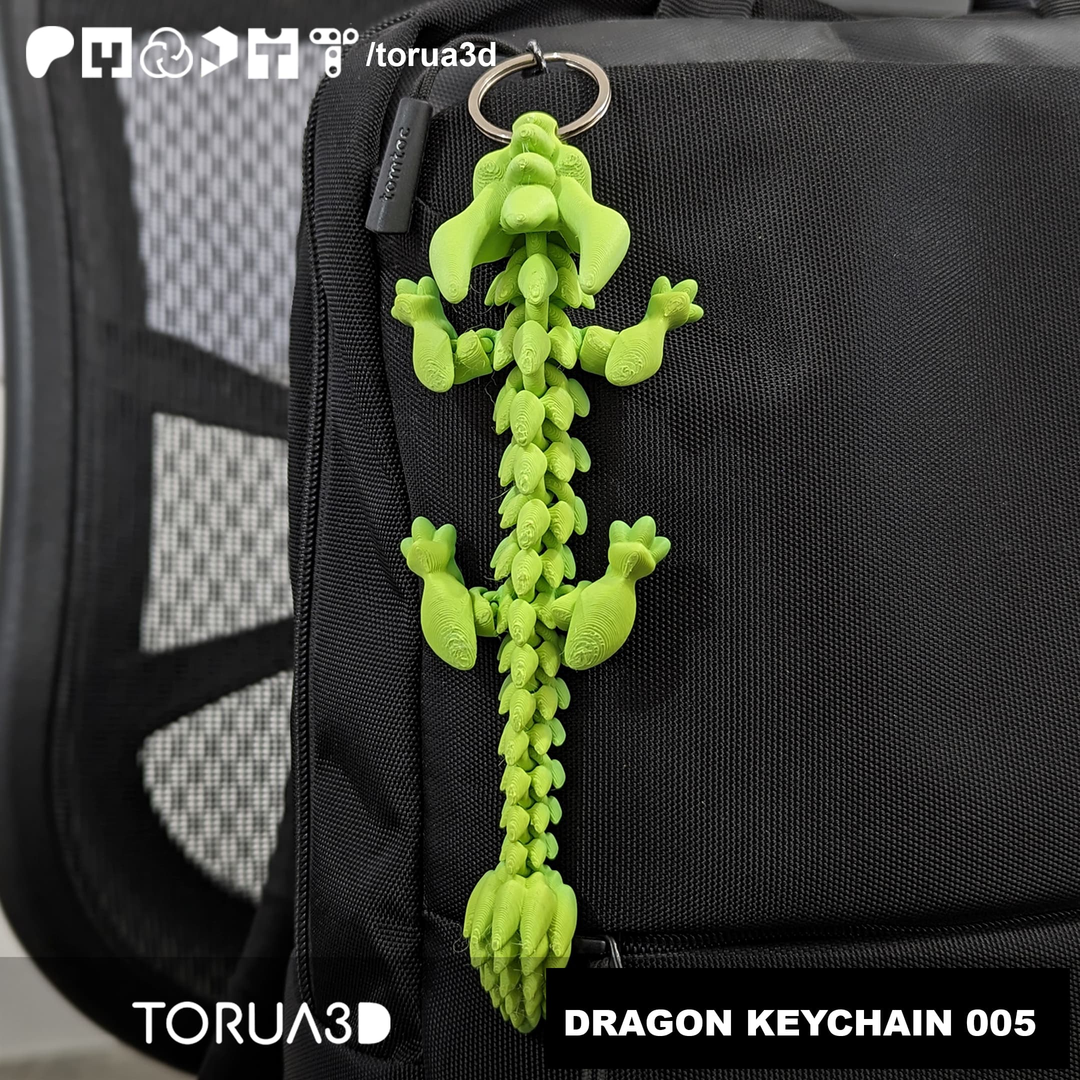 Articulated Dragon Keychain 005 3d model