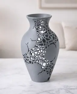 Cracked Flow Vase – Sculptural Vase with Organic Cutout Texture 3d model