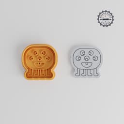 Five Eye Monster Shape Cutter & Stamp Set, Cookie & Fondant Tool, Quirky Creature Design, 6 Pieces, S/M/L Sizes Collection PRODUCT_3006 3d model