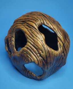 Wooden skull mushroom planter 3d model