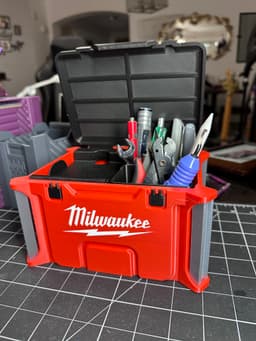 Milwaukee Desk Organizer - Packout style desk organizer with inserts, lid, and single color option 3d model