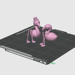 Romantic Flamingo Couple Figurines โ Pair of Love with Hat and Bow, Anniversary Gift, Home Decor 3d model
