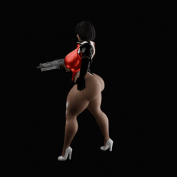 Curvy Sci-fi warrior woman v2 3d model