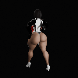 Curvy Sci-fi warrior woman v2 3d model