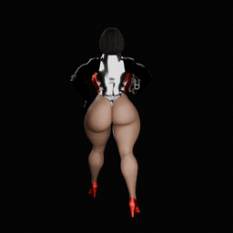 Curvy Sci-fi warrior woman v2 3d model