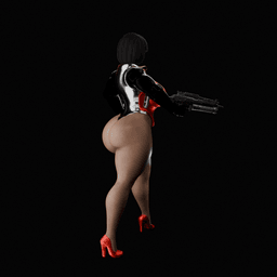 Curvy Sci-fi warrior woman v2 3d model