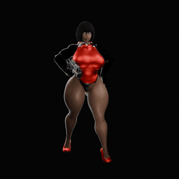 Curvy Sci-fi warrior woman v2 3d model