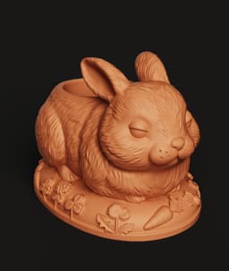 Cute Bunny Planter Multi-Color 3MF | Home Decor | Bambu Ready 3d model