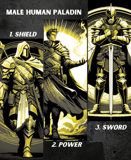 Human Paladin Bookmark (Male & Female) 3d model