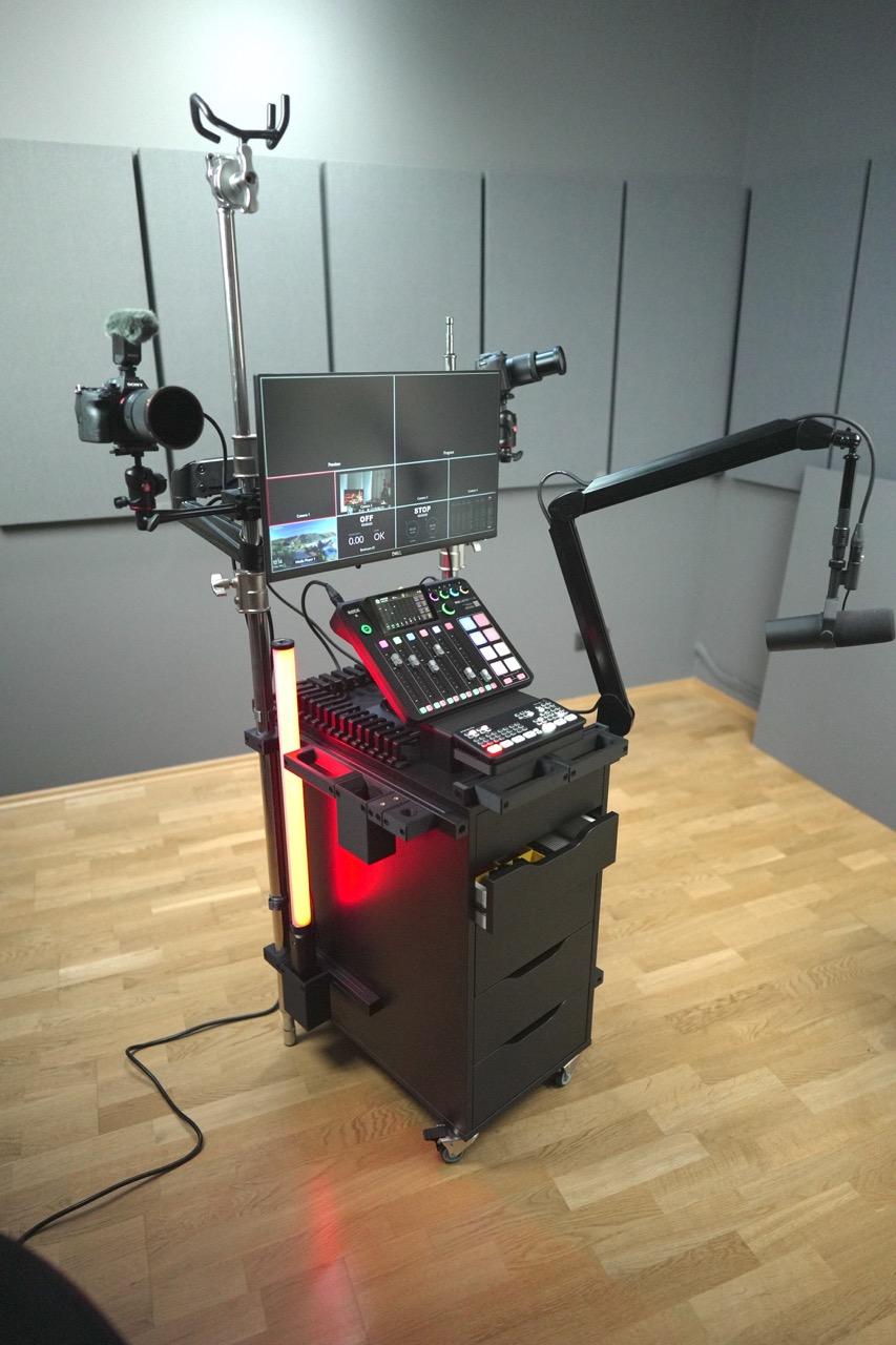 Audio / Video Filming Cart - C-Stand Mount 3d model