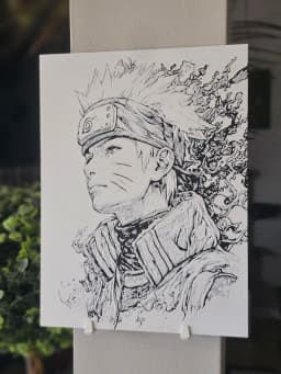 Stencil Naruto Grayscale 3D Hueforge Textured Art 3d model