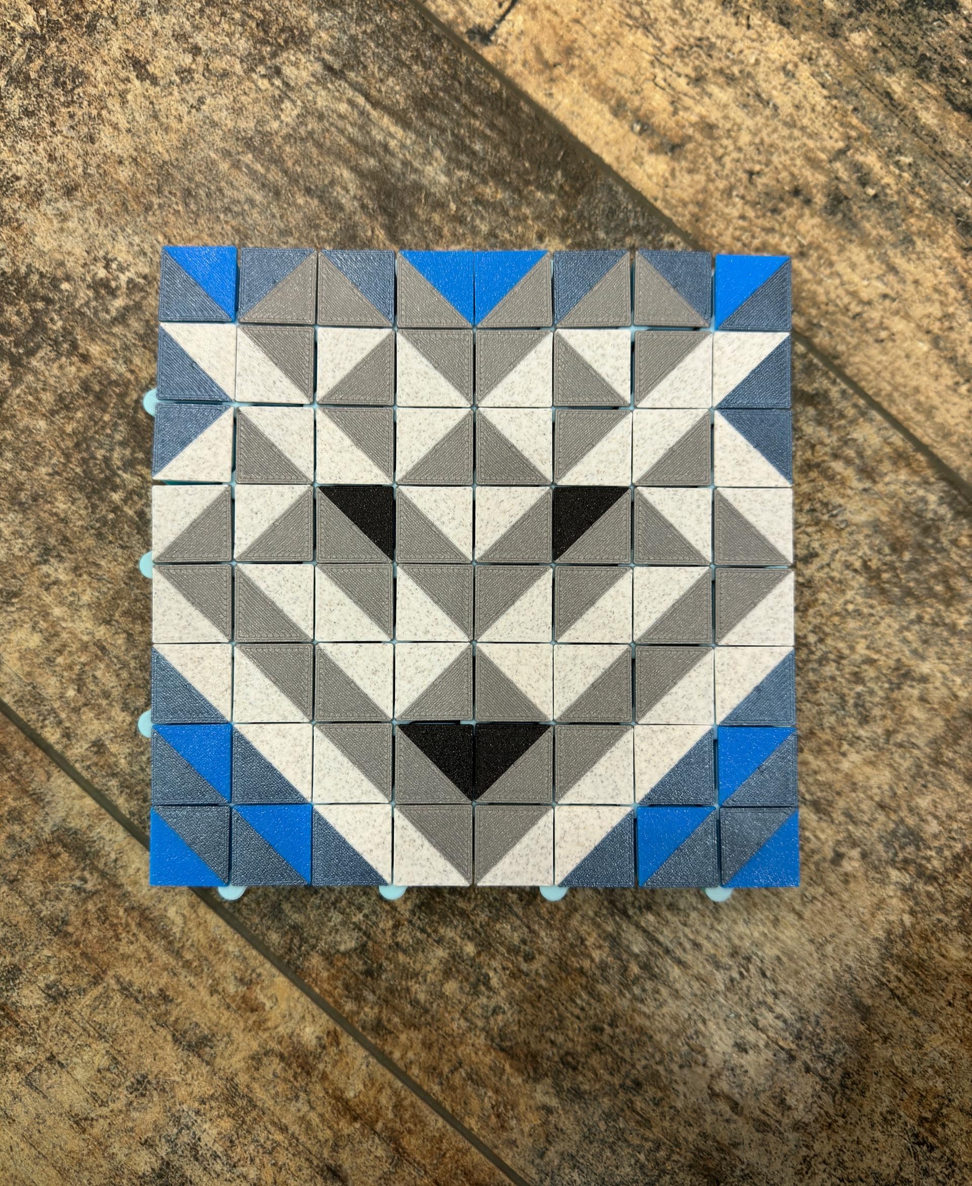 Auxetic Tile // 18mm Diagonal Split - Wolf - 3d model