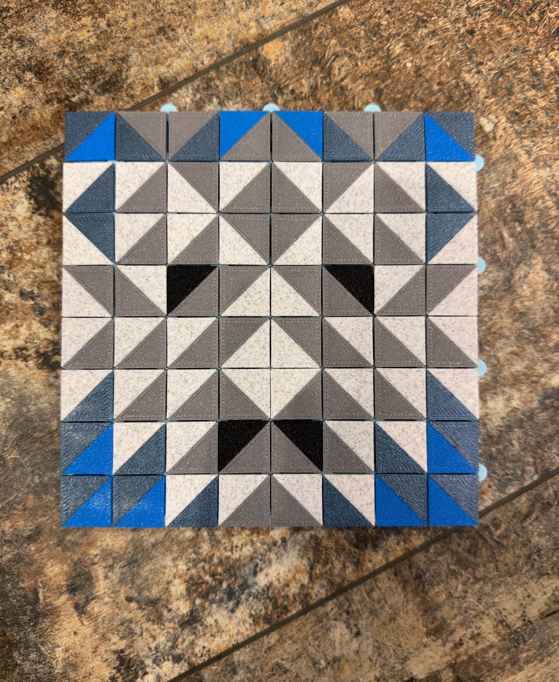 Auxetic Tile // 18mm Diagonal Split - Koala - 3d model