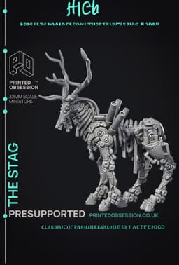 Mechanical Stags - Scrap Waste Monster - PRESUPPORTED - Illustrated and Stats - 32mm scale 3d model