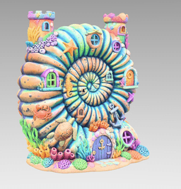 Seashell Fantasy House STL 3D print 3d model